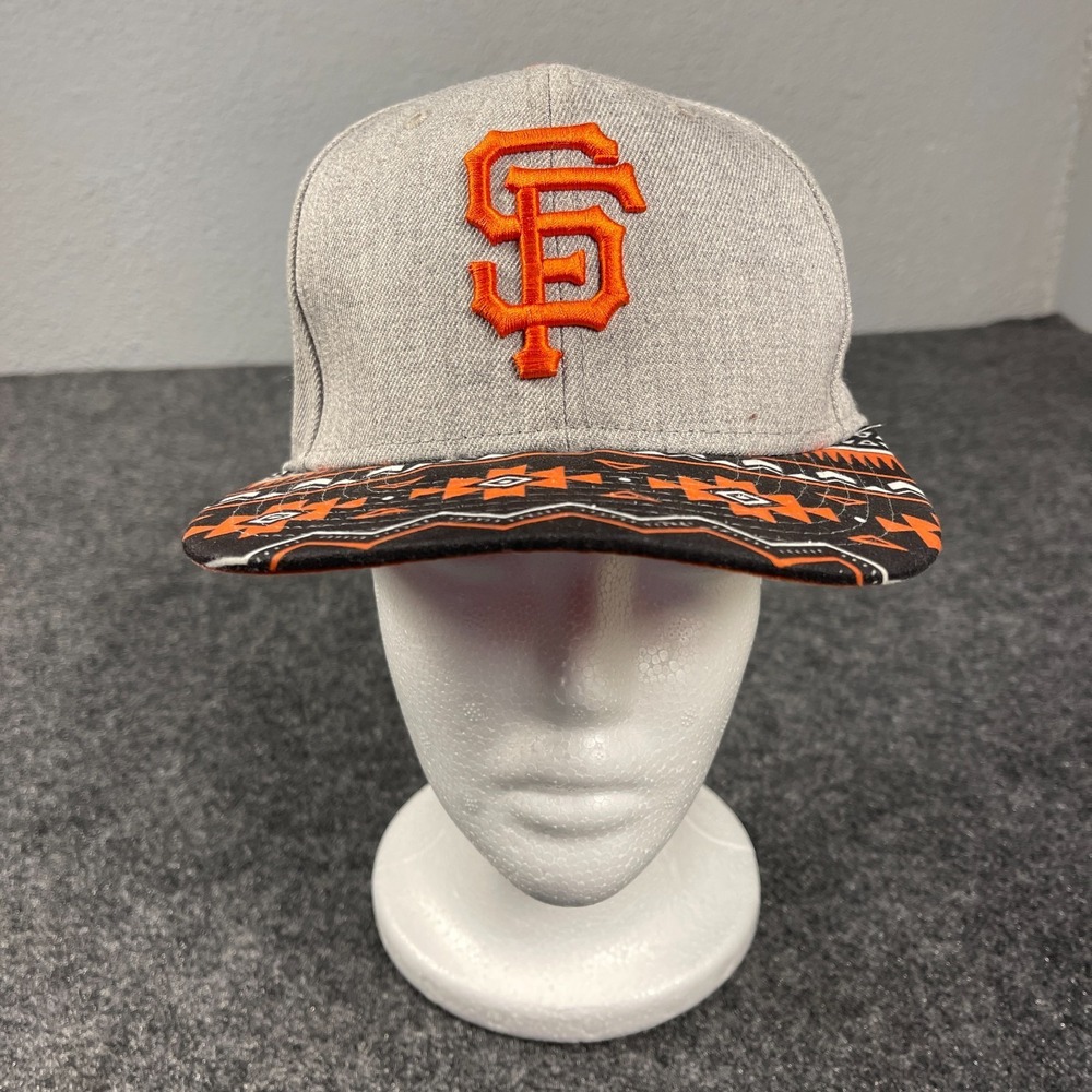 New Era 9FIFTY San Francisco Giants Snapback Hat Gray Aztec Pattern Brim MLB
